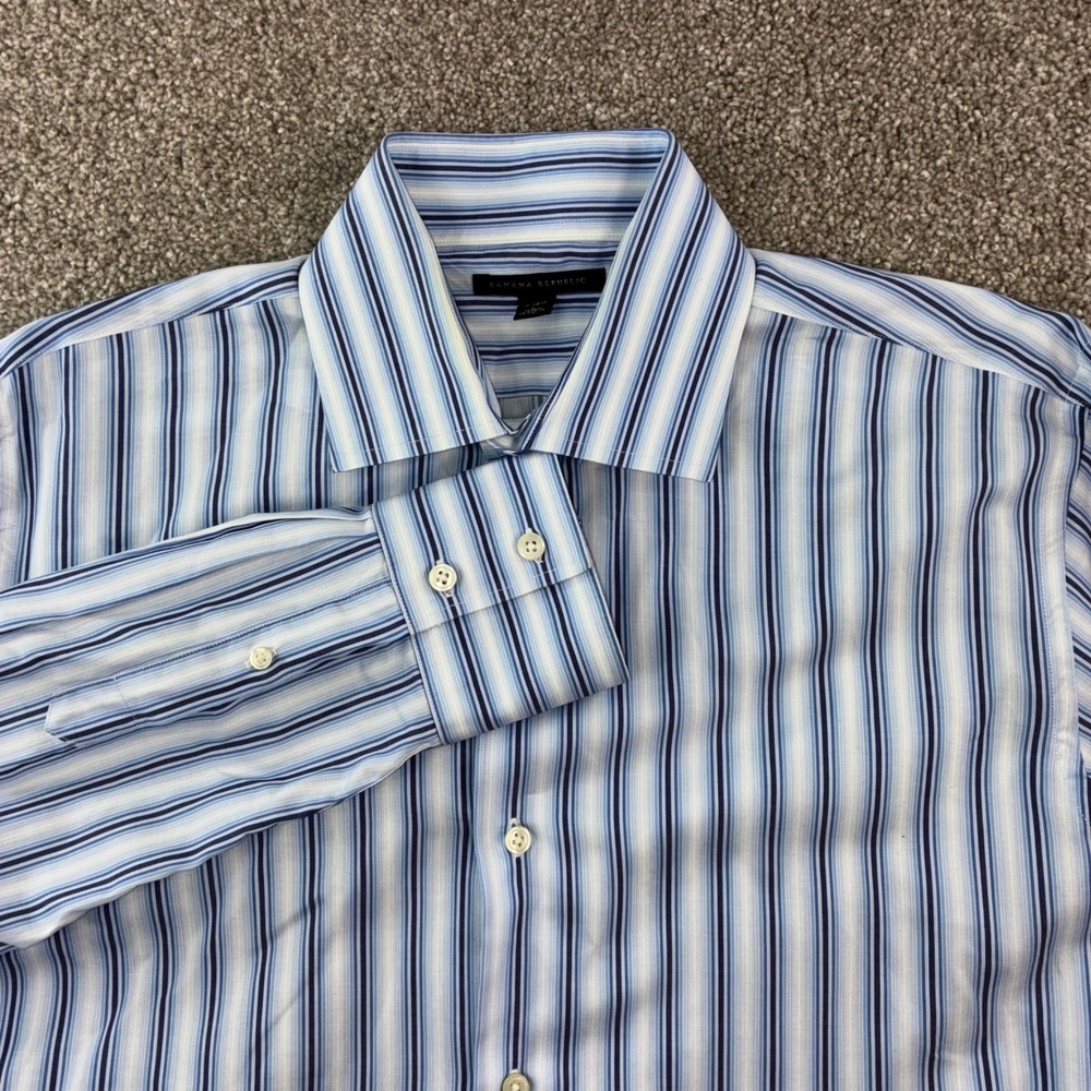 Banana Republic Mens Striped‎ Dress Shirt Long Sleeve Size L Formal Business